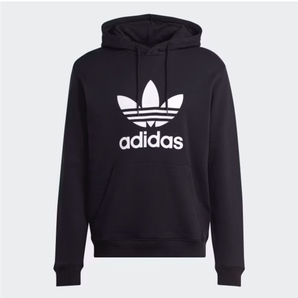 Adidas Men's Trefoil Hoodie in Black with White Logo